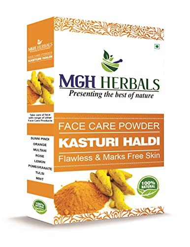 MGH Herbals Kasturi Haldi Powder for face (100 grams) | Wild turmeric powder for glowing skin| Kasturi Manjal | 100% Natural, Chemical-free, Perseverative-free, Non-GMO)