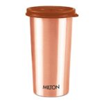 MILTON Copper Drinking Water Tumbler with Lid, 1 Piece, 480 ml, Copper | 100% Leak Proof | Office | Gym | Yoga | Home | Kitchen | Hiking | Treking | Travel Tumbler