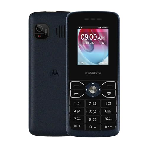 Motorola All-New A50 - Dual Sim Keypad Phone with Long Lasting Battery, Expandable Memory Upto 32GB, Rear Camera, 1750 mAh Big Battery, 6 Indian Languages Input Support (Dark Blue)