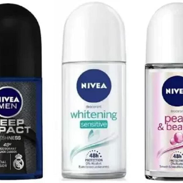 NIVEA Deodorant Roll-On Combo, Whitening sensitive, Pearl & Beauty, Deep Impact, 50 Ml Each Deodorant Roll-on - For Men & Women (150 ml, Pack of 3)