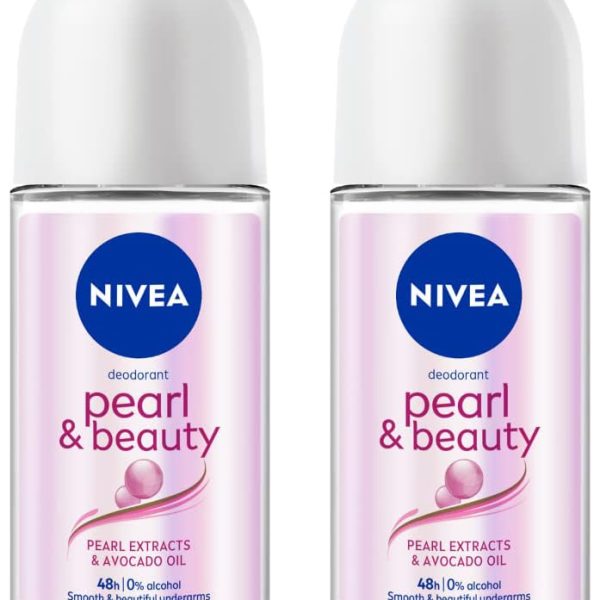 NIVEA Deodorant Roll On, Pearl & Beauty For Women 50ml (Pack of 2)