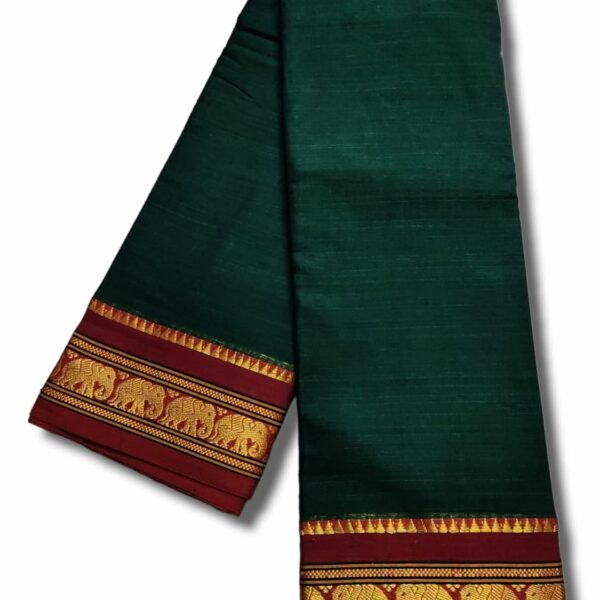 Narayanpet Pure cotton saree with Running Blouse piece For Womens Single Elephant Border