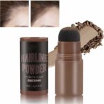 Natural Hairline Powder, Hair Shading Sponge Pen, Hairline Shadow Powder Stick, Quick Hair Root Touch-Up, Paired With 2 Pairs Of Eyebrow Stamp (dark brown)