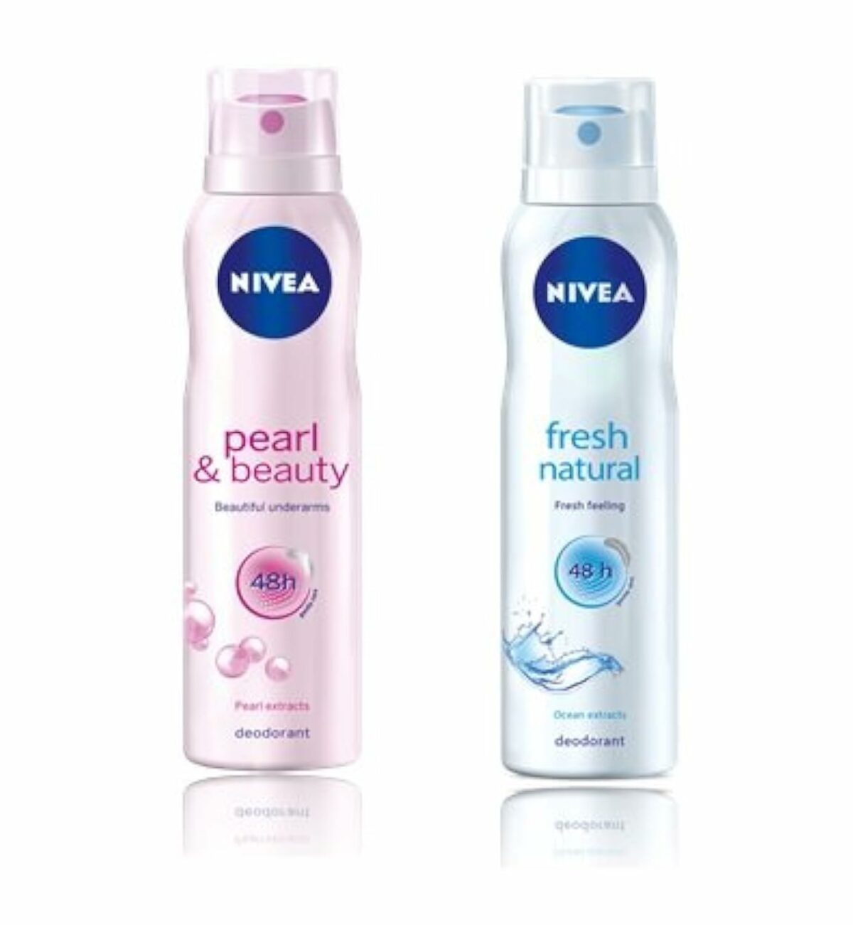 Nivea Female Deodorant Spray Pearl & Beauty (150 Ml)+ Deodorant Spray Fresh Natural (150 Ml), Pack Of 1