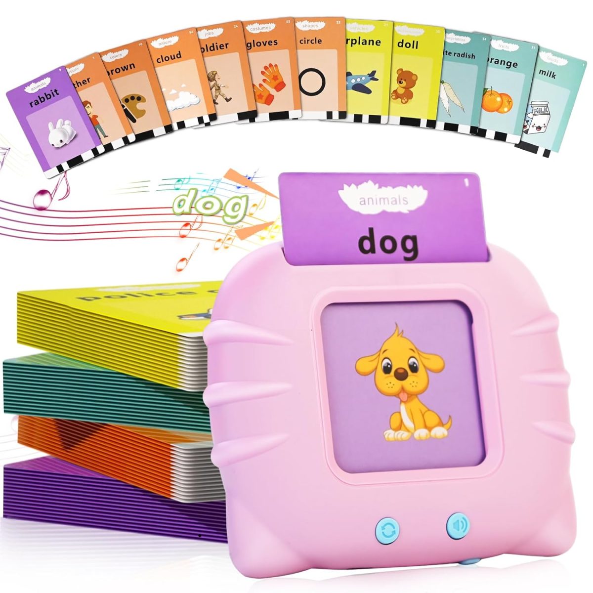 Niwlix Flash Cards, Talking Flash Cards, Educational toys for 2 3 4 years old boy girls, Talking Flsh cards Learning Toys, Flash cards for babies, flashcards Multicolor