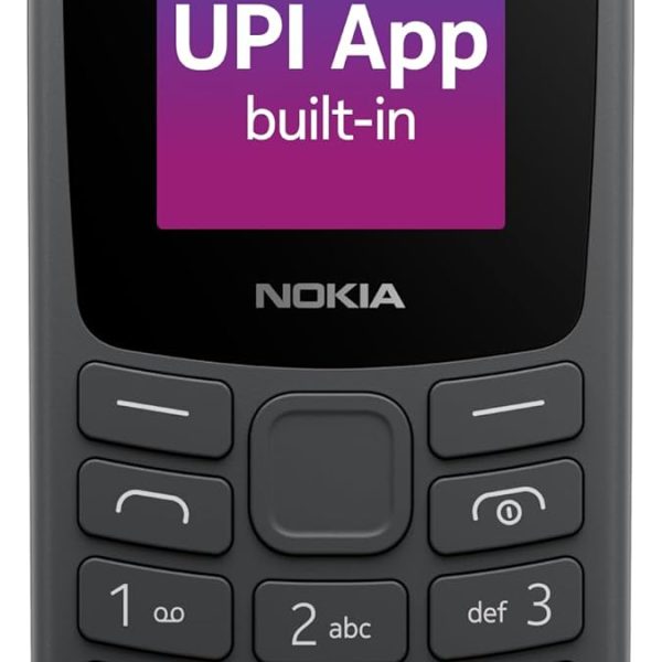 Nokia 106 Single Sim, Keypad Phone with Built-in UPI Payments App, Long-Lasting Battery, Wireless FM Radio & MP3 Player, and MicroSD Card Slot | Charcoal