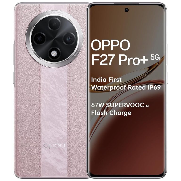 OPPO F27 Pro+ 5G (Dusk Pink, 8GB RAM, 128GB Storage) | 6.7" FHD+ AMOLED Toughest 3D Curved Display|64MP AI Featured Camera|IP69 | 67W SUPERVOOC| with No Cost EMI/Additional Exchange Offers