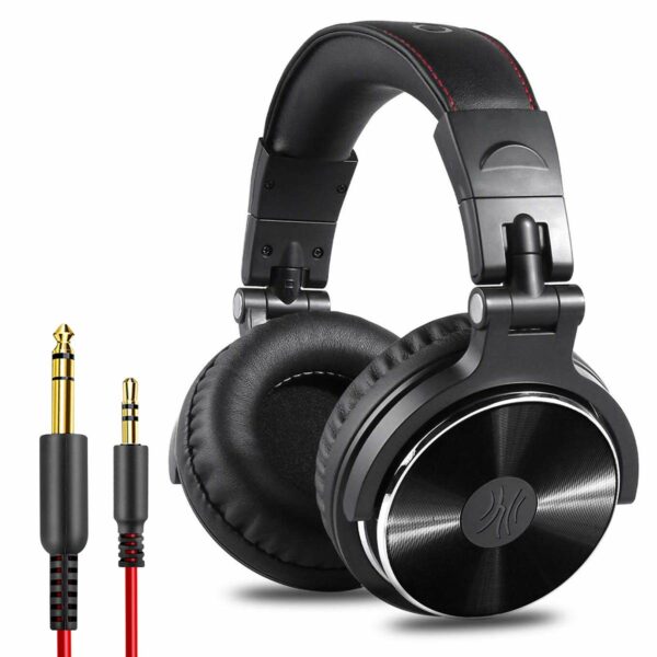 OneOdio Over Ear Headphone Studio Wired Bass Headsets with 50mm Driver, Foldable Lightweight Headphones with Shareport and Mic for DJ Monitoring Mixing Guitar PC TV