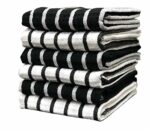 PIXEL HOME Superior Cotton Multi-Purpose Kitchen/Cleaning Towel/Waffle Dish Cloth (Black and White)(Pack of 6)