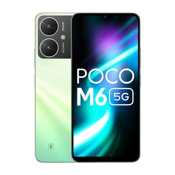 POCO M6 5G (Polaris Green, 6GB RAM, 128GB Storage) | MediaTek Dimensity 6100+ 5G Processor | 5000 mAh Battery + 18W Fast Charging | 50 MP AI Dual-Camera System & Side Fingerprint Sensor