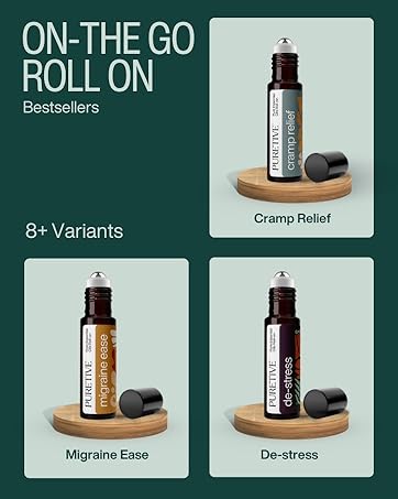 Puretive Roll Ons, Cramp Relief, Migraine Ease, De Stress