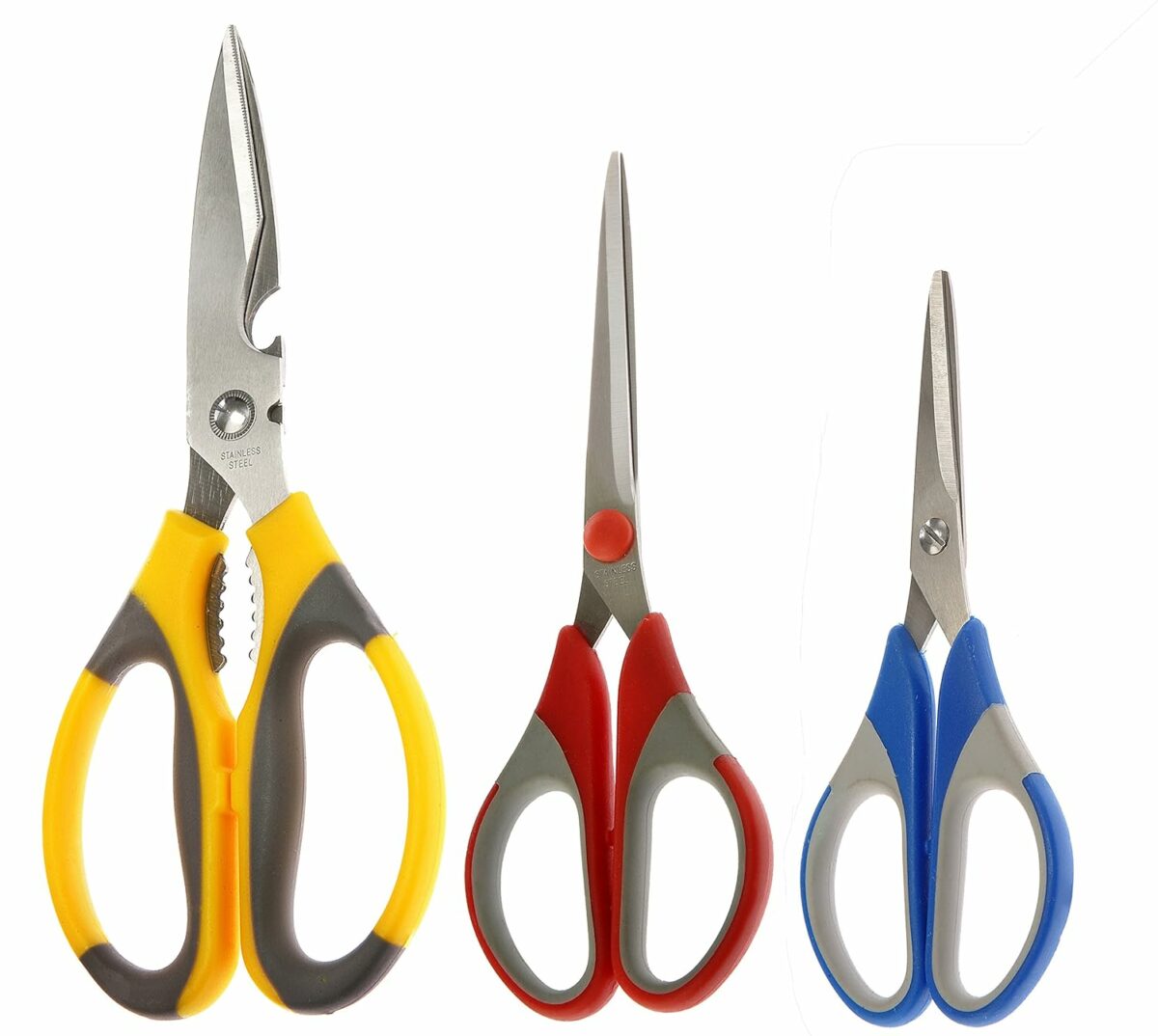 Petals Stainless Steel Kitchen Scissor Set, 3-Pieces (Multicolour), Set of 3