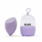 Plush Lilac Lush Microfiber Beauty Blender with Case | Makeup Sponge That Saves Up to 60% Makeup | Olive Cut Blender | For All Makeup Formulations | Cruelty-Free | Latex-Free | Vegan