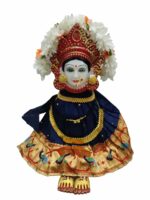 Punyatva Navaratri Diwali Varalakshmi Goddess Kalash Paithani Saree (Navy Blue) / Ma Laxmi, Durga, Sarswati, Radha Chunri Patka and Lehenga or Ghagra Dress/Margashirsha Devi Ma Accessories for Pooja