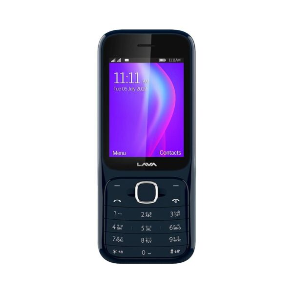 (Refurbished) Lava Gem Power (Blue Chrome) - Dual sim Keypad Mobile with 2.8" Big Screen, Smart AI Battery and Auto Call Recording