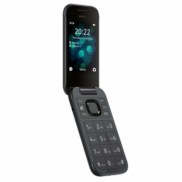 (Refurbished) Nokia 2660 Flip 4G Volte keypad Phone with Dual SIM, Dual Screen, inbuilt MP3 Player & Wireless FM Radio | Black