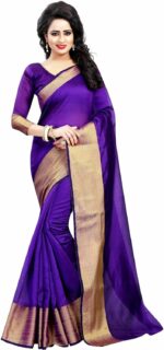 Regolith Designer Sarees women banarasi cotton silk Saree with Jacquard Un-stitched blouse Piece