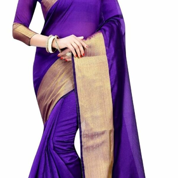 Regolith Designer Sarees women banarasi cotton silk Saree with Jacquard Un-stitched blouse Piece