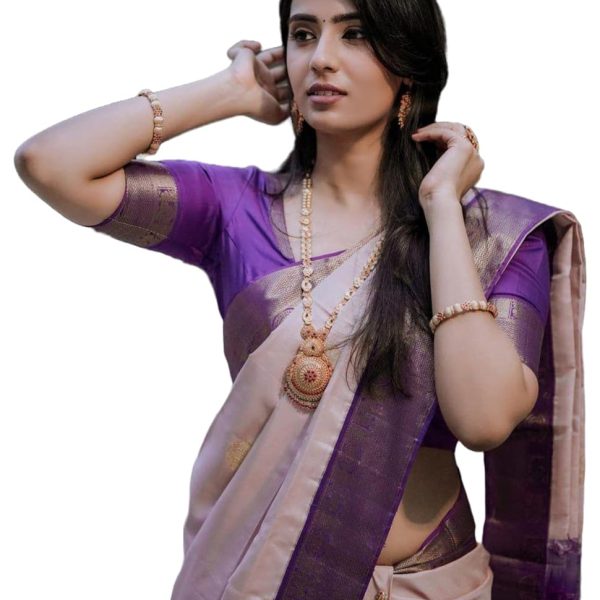 SGF11 Women's Kanjivaram Soft Lichi Silk Saree With Blouse Piece