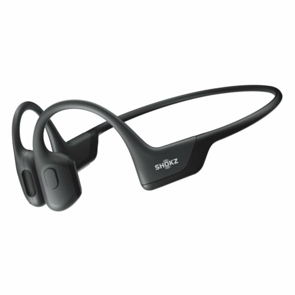 SHOKZ OpenRun Pro Bone Conduction Sports Headphones, Open-Ear Sports Earphones with Mic, Bluetooth Wireless Bone Conduction Headset, IP55 Waterproof, Ideal Sports Headphones Gift (Swift Black)