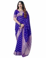 SIRIL Women's Art Silk Banarasi Jacquard Saree With Unstitched Blouse Piece