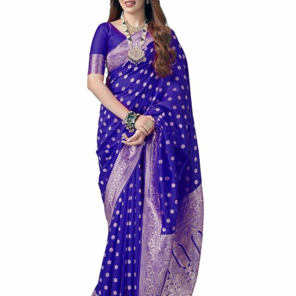 SIRIL Women's Art Silk Banarasi Jacquard Saree With Unstitched Blouse Piece