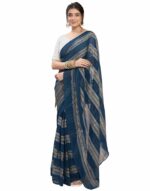 SIRIL Women's Georgette Zari Work Ready to Wear One Minute Pre Pleated Saree With Unstitched Blouse Piece