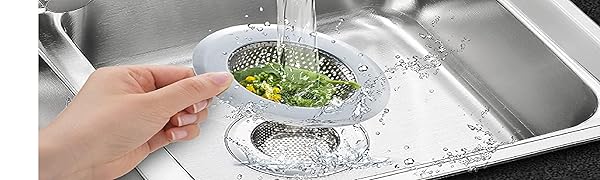 Stainless Steel Strainer Kitchen Drain Basin Basket Filter Stopper Drainer Sink Jali