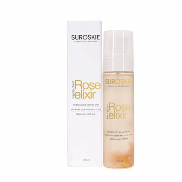 SUROSKIE Rose Water Elixir Face Mist 100ml | Pure Rose Water | Face Toner For Glowing, Refresh & Hydrating Skin | Minimize Large & Open Pores | Balance pH of Skin | Gulab Jal For Women & Men