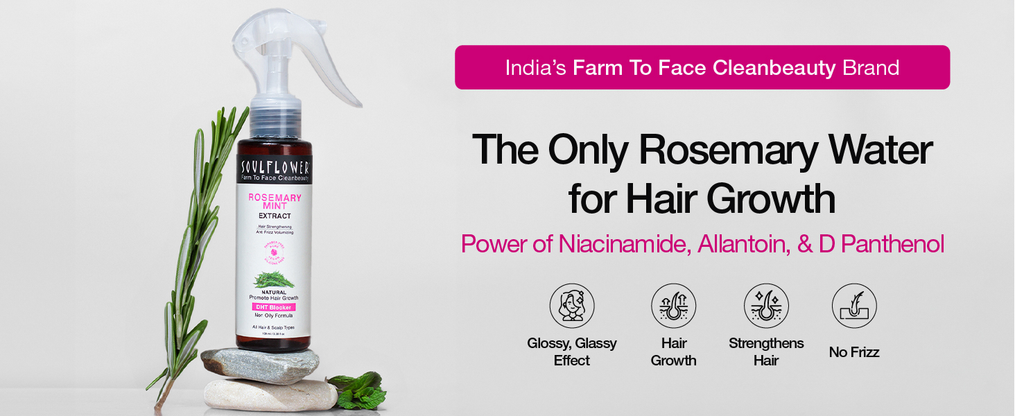 Soulflower Rosemary Mint Extract Helps Achieve Strong, Glossy Hair with No Frizz