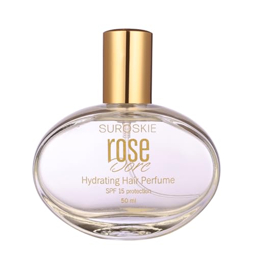 Suroskie Rose Dore Hydrating Hair Perfume 50ml | Deep Hydration & Nourishment With Keratin, Vitamin B5 & SPF 15 | Dry, Frizzy & Silky Hair | Luxurious Fragrance | Hair Perfume for Men, Women & Girls