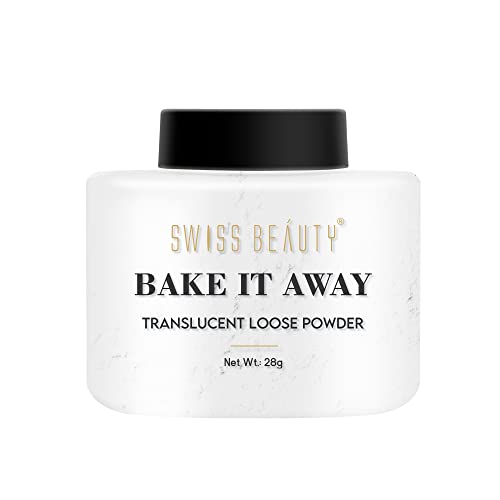 Swiss Beauty Bake It Away Makeup Loose Powder | Lightweight Setting Powder | Loose Compact Powder | Shade - Transparent, 28g