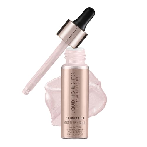 Swiss Beauty Drop & Glow Liquid Highlighter For Face Makeup | Illuminating Liquid Highlighter With Dewy Finish | Shade -Light Pink, 18ml