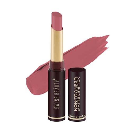 Swiss Beauty Non-Tranfer Matte Lipstick, Smooth & Waterproof, Berrylicious, 2g