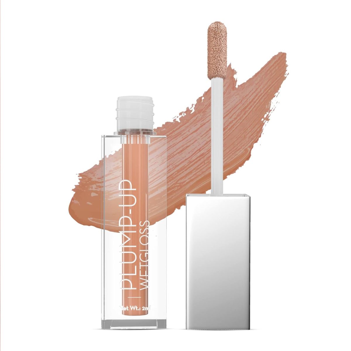 Swiss Beauty Plump-Up Wet Lightweight Lip Gloss With High Shine Glossy Finish For Fuller And Plump Lips | Shade- Browny Point, 2Ml|