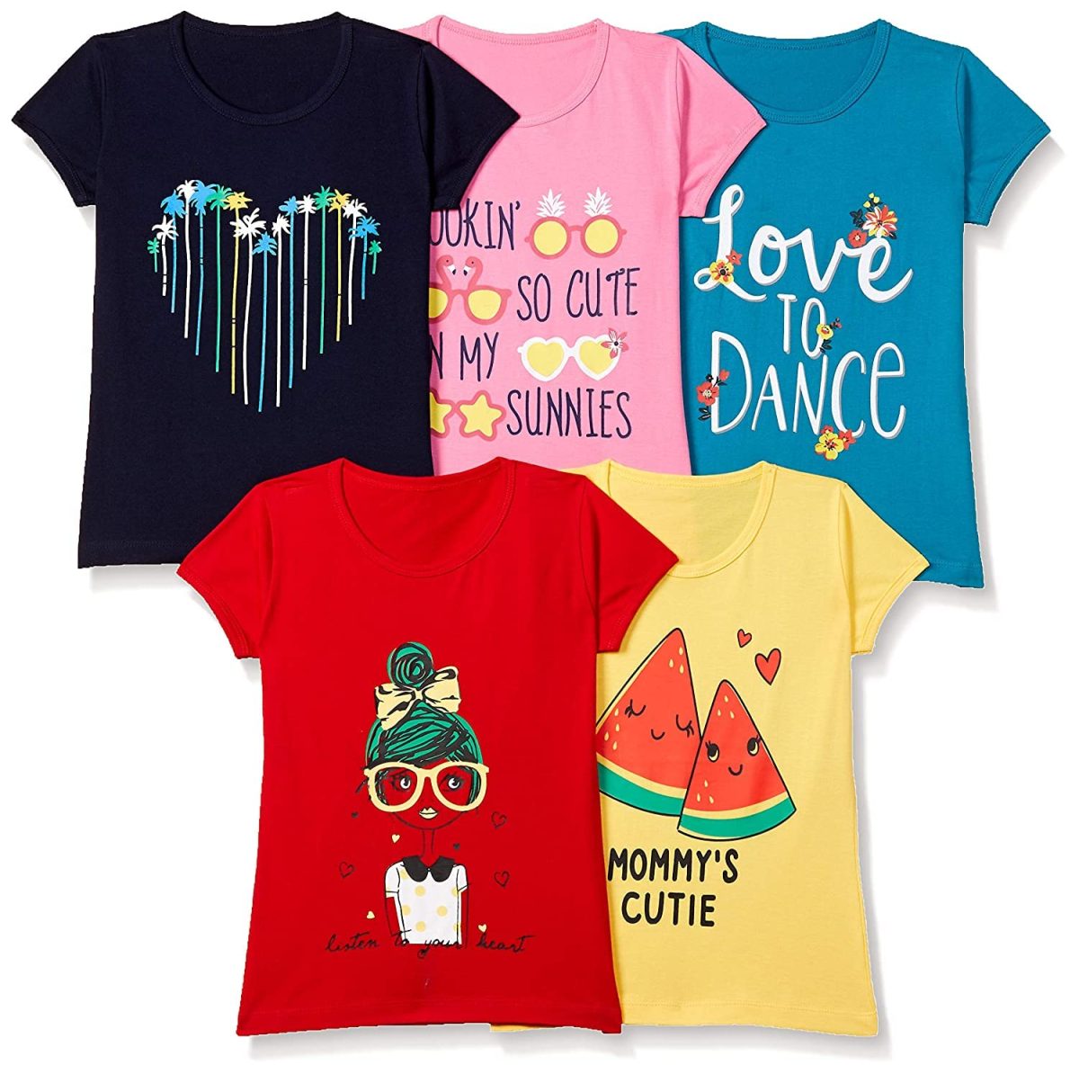 T2F Girl's Regular Fit T-Shirt