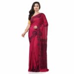 TANTLOOM Women's Pure Cotton Tribal Art Warli Printed Designer Handloom Saree with Blouse Piece