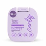 TRUTH & HAIR Hydro Nourish Shampoo for Curly Hair (180ml) | With Aloevera Leaf Powder, Hyaluronic Acid & Collagen | Enhances shine & fortifies strands | SLS & Paraben free | Dermat Approved