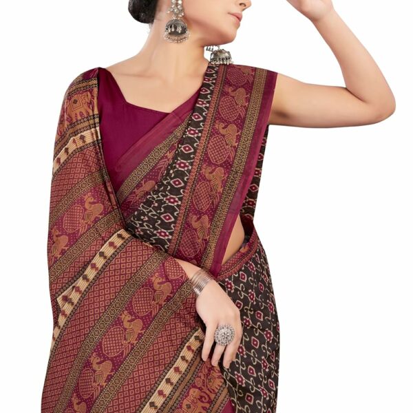 Tamaira Fashion Women's Plain Cotton Saree