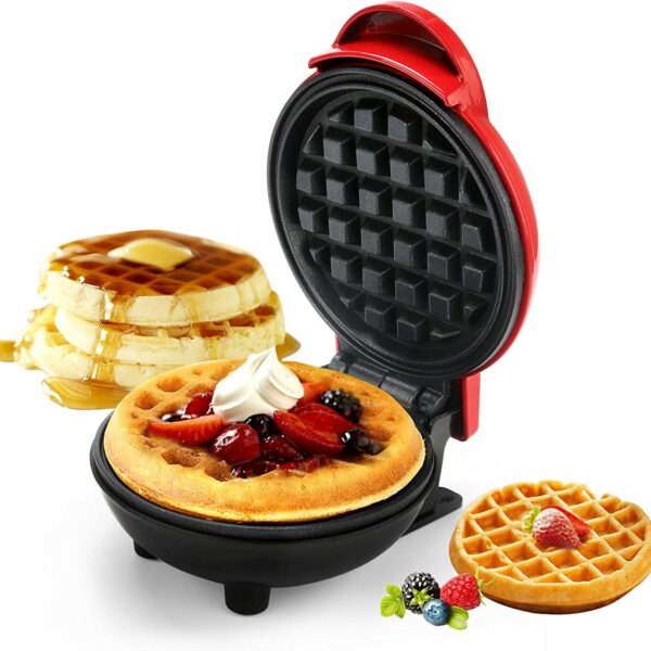 Tasmax Mini Waffle Maker Machine 3 In 1 Waffle Iron Home Appliances Kitchen Easy To Clean, 4 Inch, Perfect For Breakfast,Dessert, Sandwich, Pan Cakes, Other Snacks|Assorted - 350 Watts