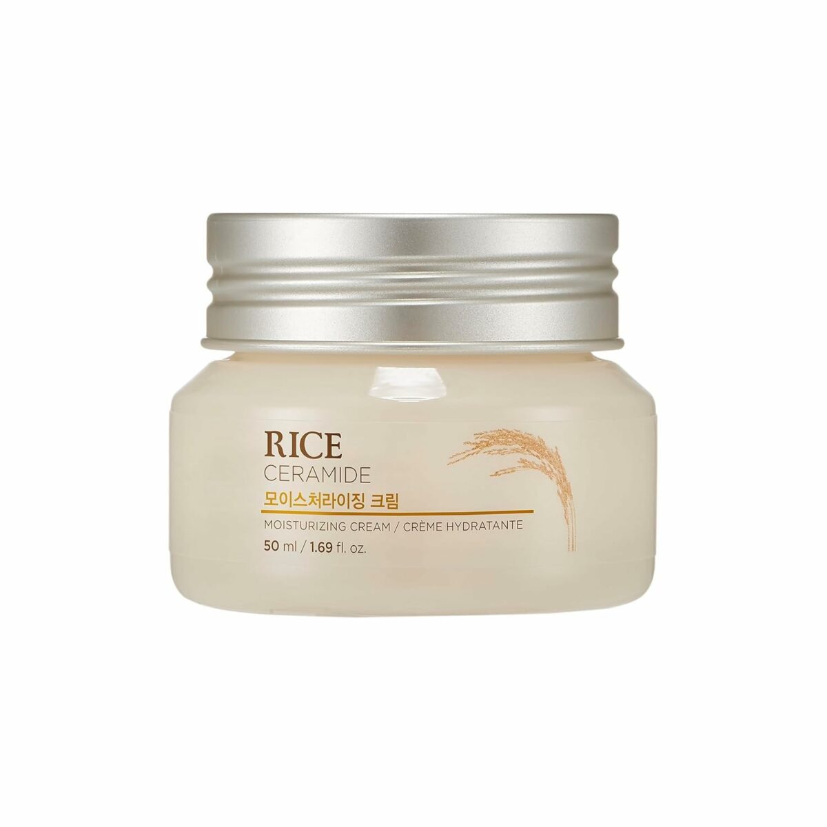 The Face Shop Rice & Ceramide Moisturizing Cream with Rice Extracts for Skin Brightening | Ceramide Moisturizer For Skin Barrier Repair | Paraben & Paraffins Free, Korean skin care products, 50ml