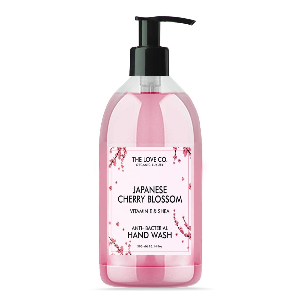 The Love Co. Japanese Cherry Blossom Hand Wash | Enriched with Moisturizing and Gentle Hand Wash for Soft, Supple Skin | pH Balanced | Germ Protection | 300ml