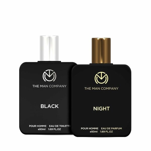 The Man Company Black EDT & Night EDP Perfume Combo for Men | Premium Long-Lasting Fragrance | Party & Date Night Perfume - 2 X 50 ml