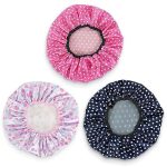 Tifurko Bathroom Shower Caps Waterproof Elastic Hair Reusable Head Cover Eva Free-Size Spa Cap For Homes, Salons, Hair Treatment, Beauty Parlour (Pack of 5)