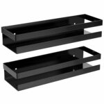 UmI. Metal Multi-Purpose Wall Mount Floating Shelf Wall Mounted Storage Shelves For Kitchen, Bathroom, Bedroom, Office (Medium, Black)