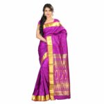 Varkala Silk Sarees Women's Kanchipuram Art Silk Saree (JP8109PV_Purple)