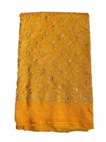 Women Heavy Embroidery Golden blouse piece 1Mtr (Use for Kanjivaram Silk Saree Banarasi Silk Saree For Women Cotton silk saree saree for women Blouses(only Blouse Piece No saree)