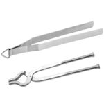 Xiran Stainless Steel Chimta and Tong for Kitchen, Sanchi, Sansi, Pakkad, Pincer, Chimta for Roti, Chapati Chimta, Tong for Kitchen (Silver) (Combo)