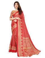 Yashika Womens Woven Printed Art Silk Saree with Unstitched Blouse Material