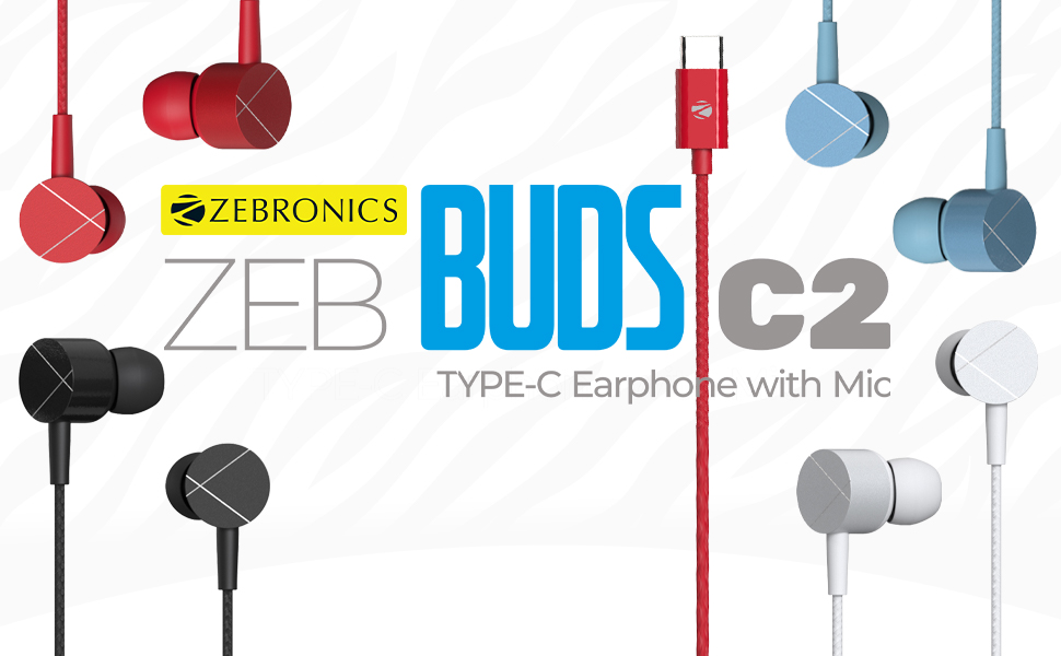 zebronics wired earphones,type c wired earphones,wired earphones,in ear wired earphones